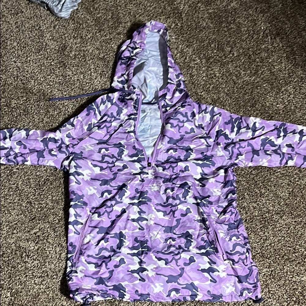Kids Purple Camo Swim Jacket